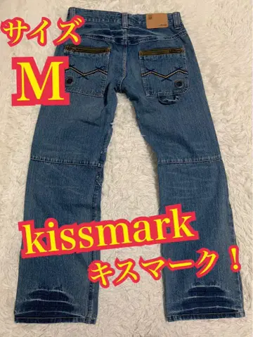 kissmark 키스 마크 데님 청바지 인디고 자수 로고 M 사이즈