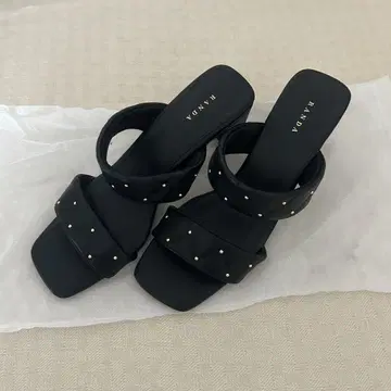 퀼팅 더블 벨트 샌들 (BLACK)