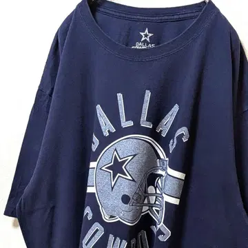다라 카우보이스 빅 로고 NFL 티셔츠 네이비 컬러 2XL 구제 의류
