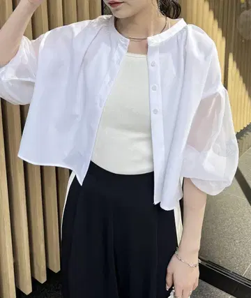 오간자 슬리브 셔츠