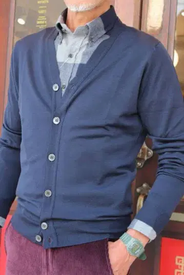 JOHN SMEDLEY 가디건 네이비 존스메들리