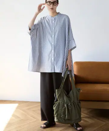 야드 플러스/앤트마리스 밴드 카라 스트라이프 블라우스