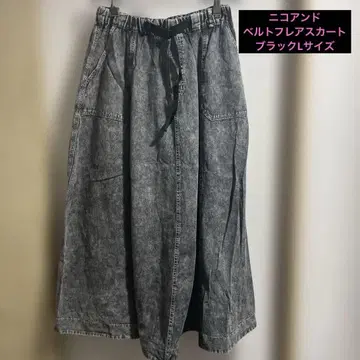 니코앤드 벨트 플레어 스커트 블랙 L