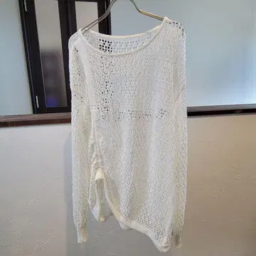 개럴개런트 시스루 니트 화이트 긴팔