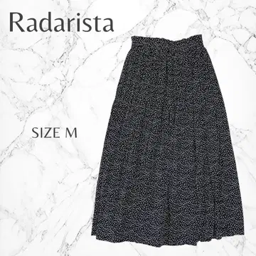 Radarista 도트 올 패턴 허리 밴딩 롱 플레어 스커트 M 고품질