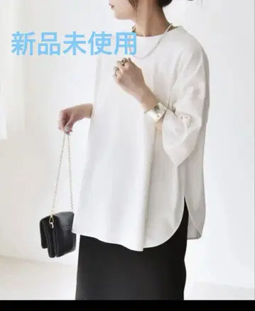새상품 SHIPS any quaranciel 라운드 헴 크루 빅 TEE