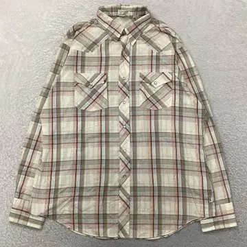80s Lee 리 웨스턴 셔츠 체크 셔츠 긴팔 브라운 계열 XL