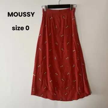 MOUSSY 꽃무늬 자수 피쉬 테일 롱 스커트 사이즈 0