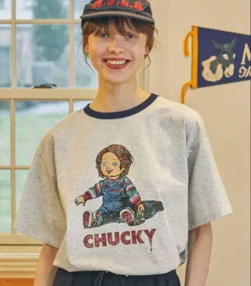 새상품 Chucky 빈티지 티셔츠 오버 사이즈 티셔츠