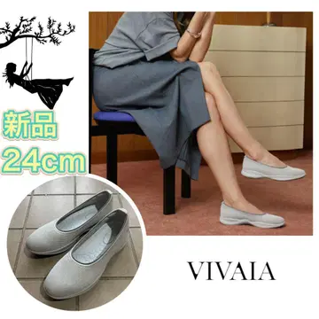 새상품 VIVAIA 비바야 발수 가공 스니커즈 플랫 24 실버