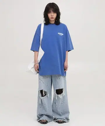 maisonprince/데미지 와이드 플레어 데님