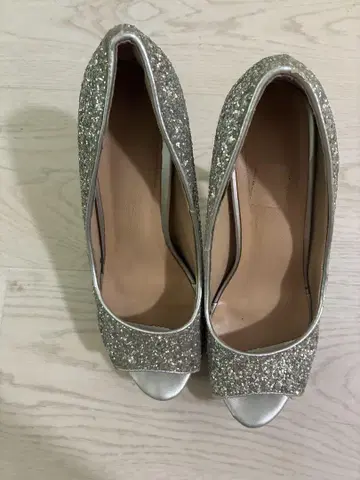 캬바쿠라 실버 글리터 하이힐 약 10cm