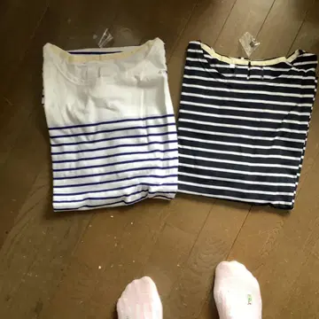스트라이프 반팔 티셔츠 2장 세트