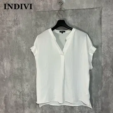 INDIVI 풀루에라 새틴 스트라이프 블라우스 38