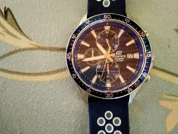 쿼츠 EDIFICE by CASIO 크로노그래프 고무 벨트