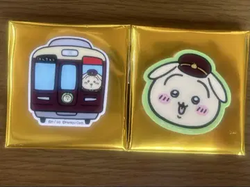 치이카와 (먼작귀) 한큐 기차 트레이딩 아크릴 마그넷 토끼 2종