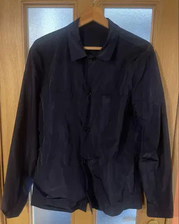 ZARA 자라 네이비 나일론 셔츠 자켓 버튼