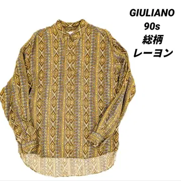 90s GIULIANO 올 패턴 레이온 셔츠