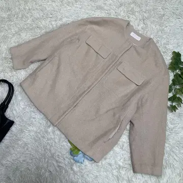 새상품급 보르지 노카라 피코트 베이지 울 투모로우랜드 36