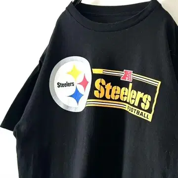 NFL 스틸러스 풋볼 티셔츠 L 블랙 검정 구제 의류