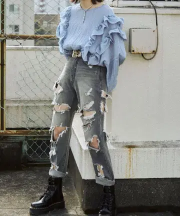 jouetie 데미지 보이즈 데님 블랙 쥬에티