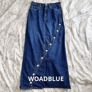WOADBLUE 워드 블루 데님 타이트 스커트 롱 슬릿