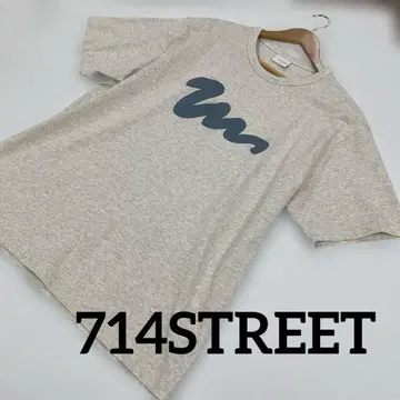 714STREET 남성용 티셔츠 L 사이즈 멜란지 그레이 #1501