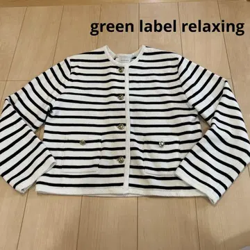 greenlabelrelaxing 하프 밀라노 니트 자켓 보더