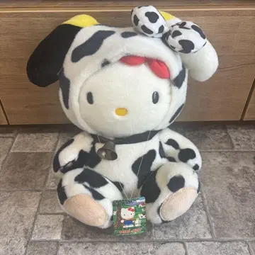 헬로키티 목장 한정판 소 키티 봉제 인형 BIG 30cm 2000년