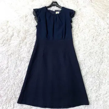 새상품급 도쿄 소와르 도킹 원피스 프릴 소매 세레모니 네이비 M