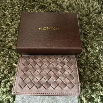 새상품 SONNE 명함지갑 남성용 카드 케이스 소가죽 천연 가죽 초코
