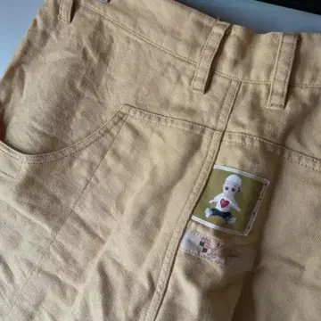 칼 헬무트 XL 린넨 혼방 숏 팬츠 캐릭터 패치