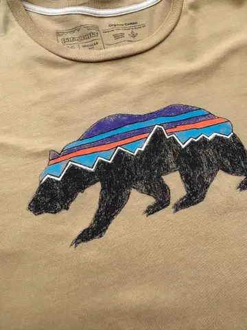 Patagonia 오가닉 코튼 티셔츠 피츠로이 베어 M