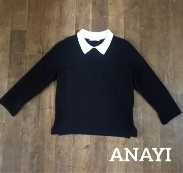 ANAYI 고급스러운 화이트 카라 니트