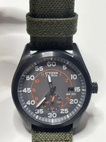No39 CITIZEN Eco-Drive 손목시계 그레이/오렌지 중고품