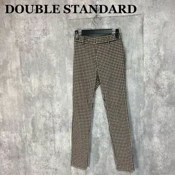 DOUBLE STANDARD 깅엄 체크 스트레치 팬츠 34