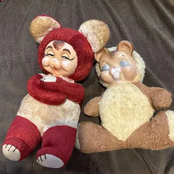 곰 봉제 인형 러버 페이스 인형 2개 세트