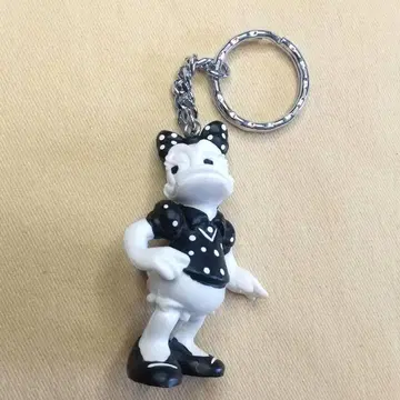 레트로 디즈니 데이지 덕 흑백 키링