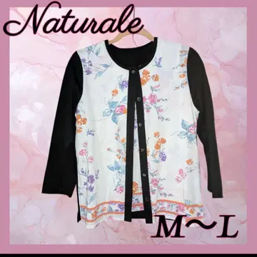 Natural 앙상블 상의 꽃무늬 엘레강트 M~L