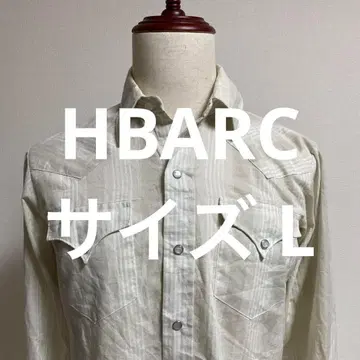 HBARC 스트라이프 무늬 화이트 긴팔 셔츠 웨스턴 셔츠 상의