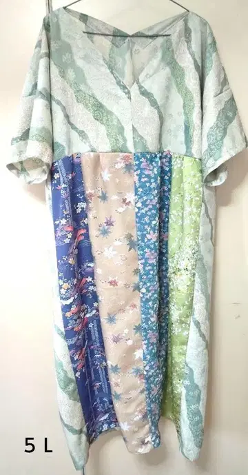 패치워크풍 반팔 원피스