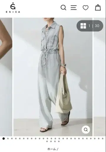 ESICA 포켓 디자인 데님 올인원