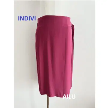 INDIVI 랩 스타일 스커트 빅 사이즈 쇼킹 핑크 55023