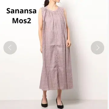 사만사 모스모스 코몬 무늬 원피스 퍼플
