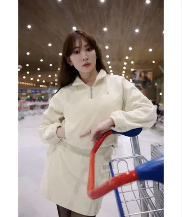 비행기 모드 반지퍼 플리스 풀오버