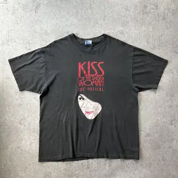 90s 거미 여자의 키스 뮤지컬 티셔츠 USA제 흑먹색 스파이더 웹
