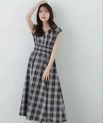 허리 셔링 V 넥 원피스