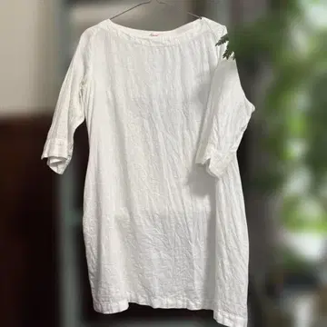 Yara 화이트 린넨 오리 소매 튜닉