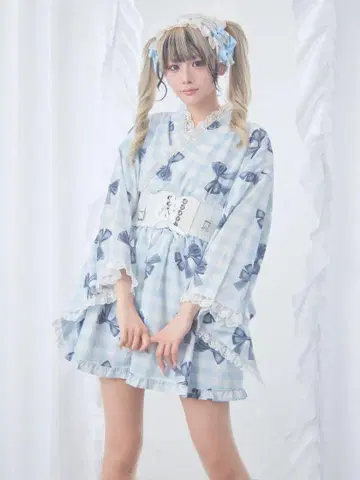 앙크루즈 유카타 드레스 앵크루즈 스카이블루