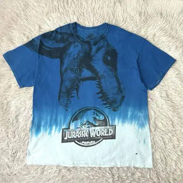 2XL 사이즈 JURASSIC WORLD 타이다이 무비 티셔츠 티라노
